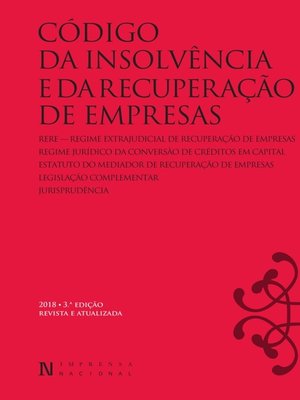cover image of Código Da Insolvência E Da Recuperação De Empresas--3.ª Edição